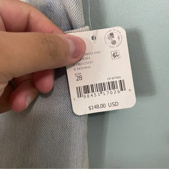 Free People‎ Westward Denim Jean Light Wash Blue Size 28 Baggy - Picture 5 of 9